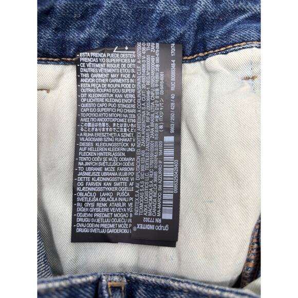 Zara The High Waist Slim Fit Straight Leg Button Fly Jeans Medium Blue SZ 8 NEW - Picture 10 of 12